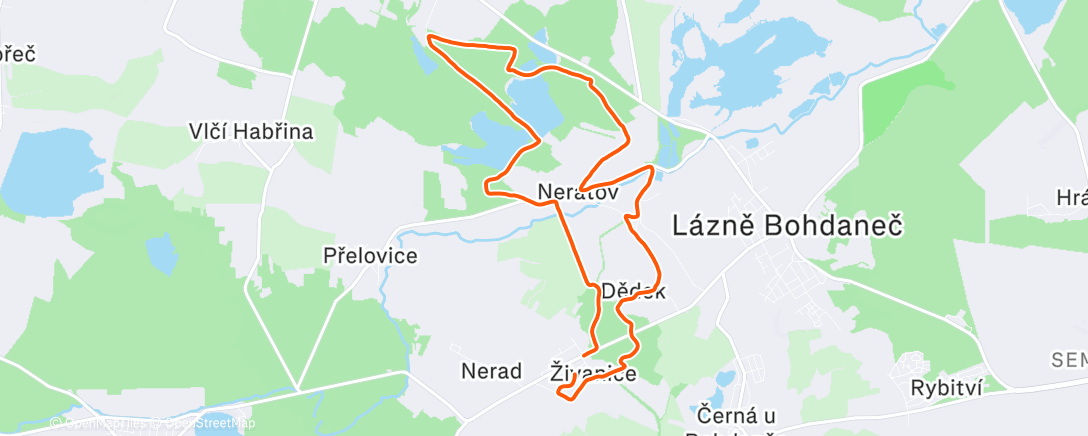 Map of the activity, Afternoon Run