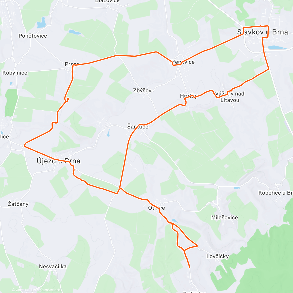 Map of the activity, Gravel Ride