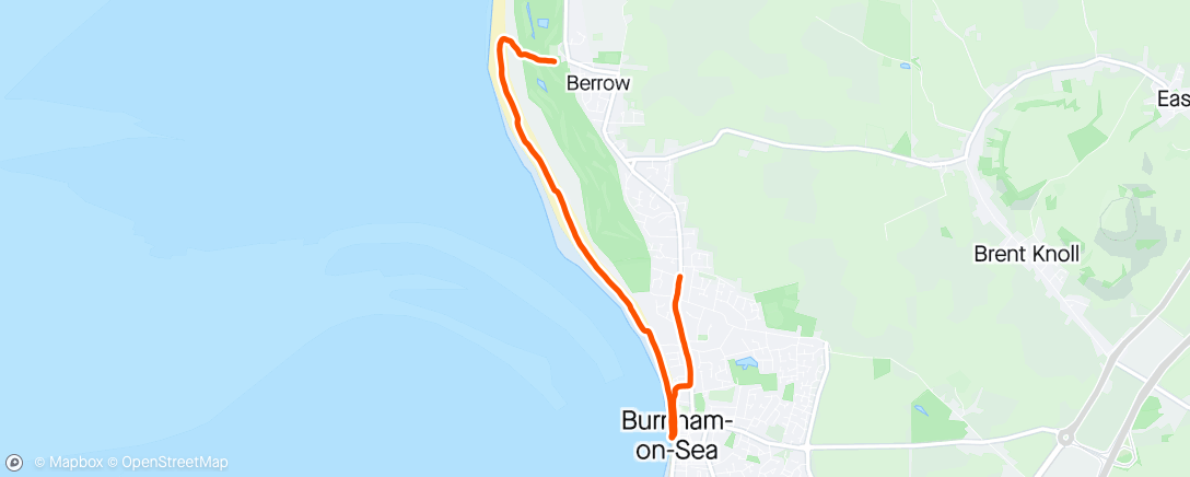 Mappa dell'attività Burnham om sea beach run