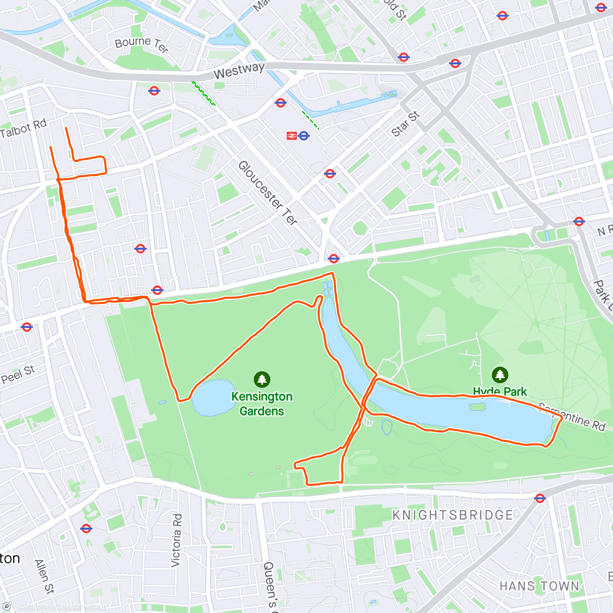 Map of the activity, R10 Bookend run