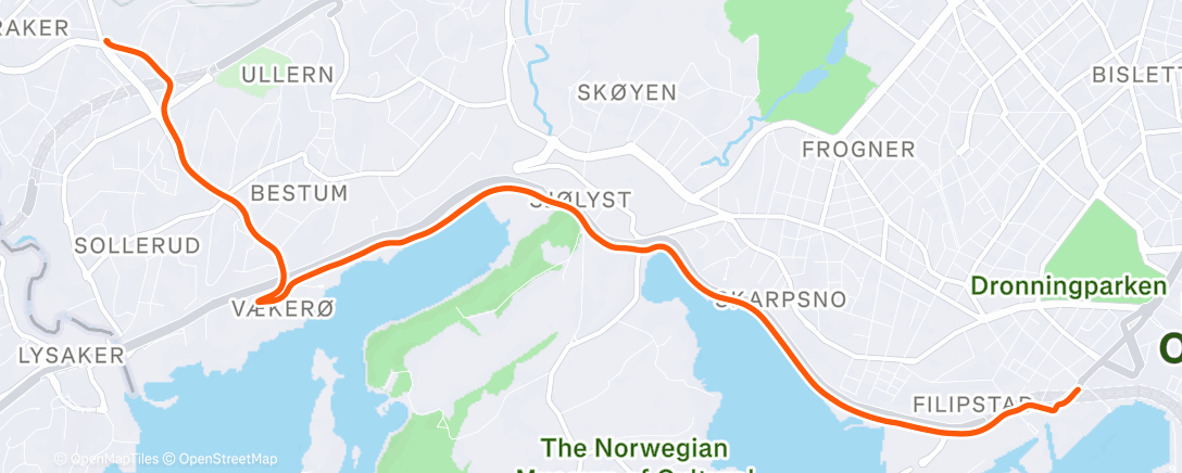 Map of the activity, Afternoon Run