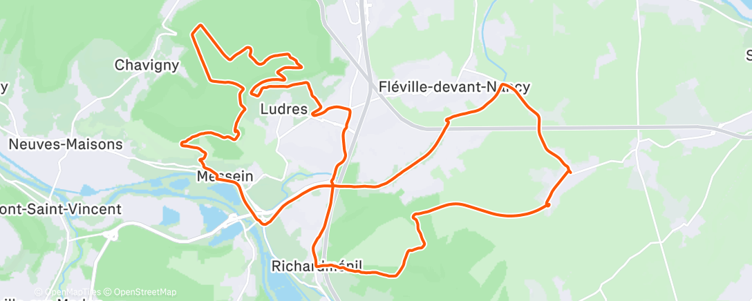 Map of the activity, Sortie VTT le matin