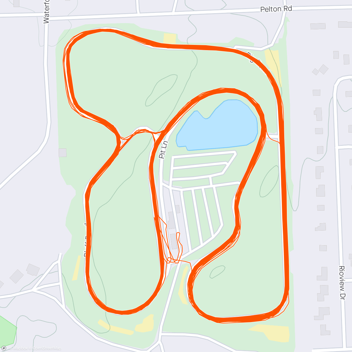 Map of the activity, Waterford C,B,A training races