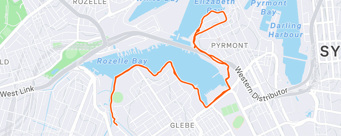 Map of the activity, Evening Run