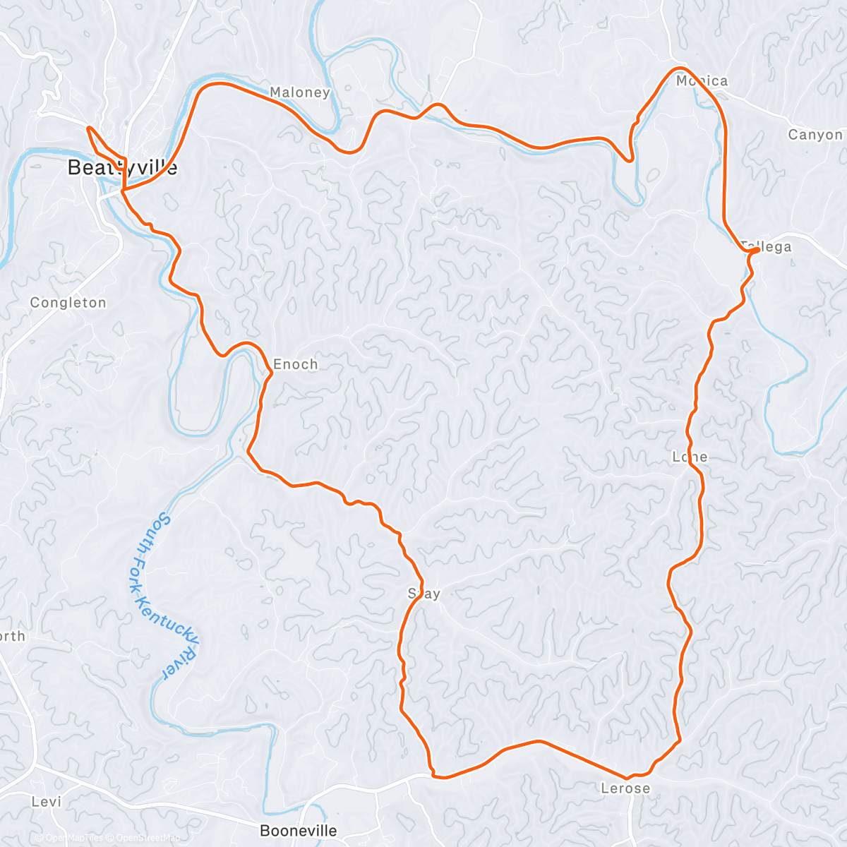 Map of the activity, Morning Ride