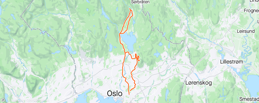 Map of the activity, 3 x GK + Maridalen med Lars