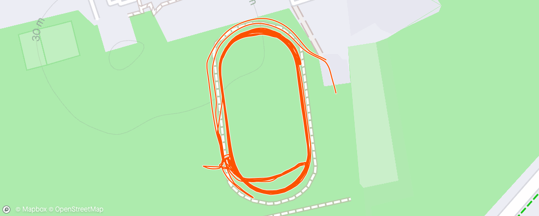 Map of the activity, 400m, 10x300m with 100walk