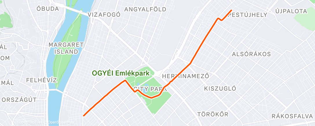 Map of the activity, Evening Ride