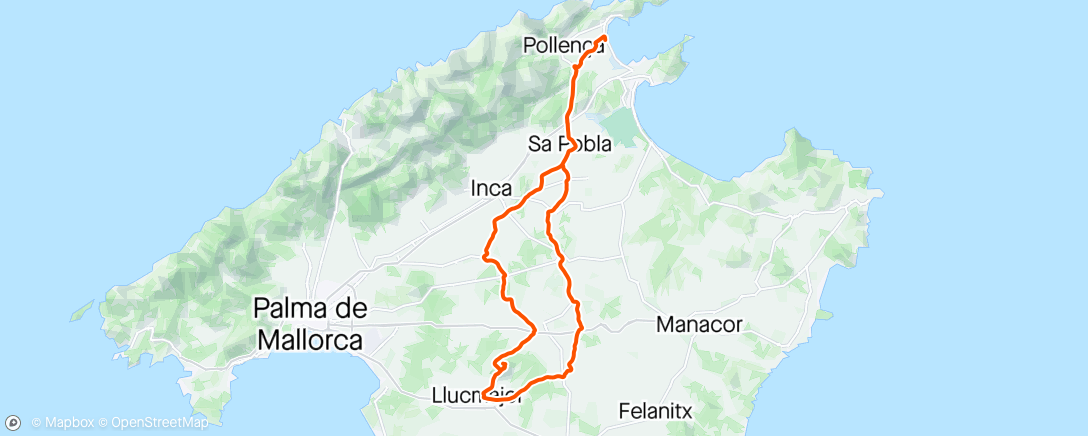 Map of the activity, Mallorca Final Day