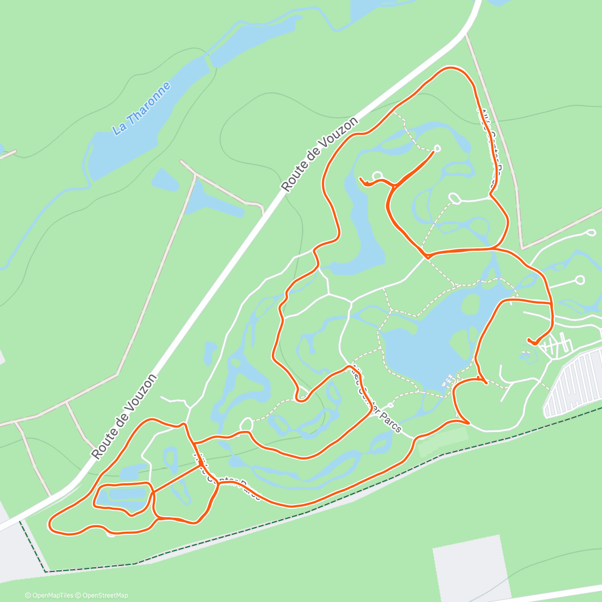Map of the activity, Course à pied le matin
