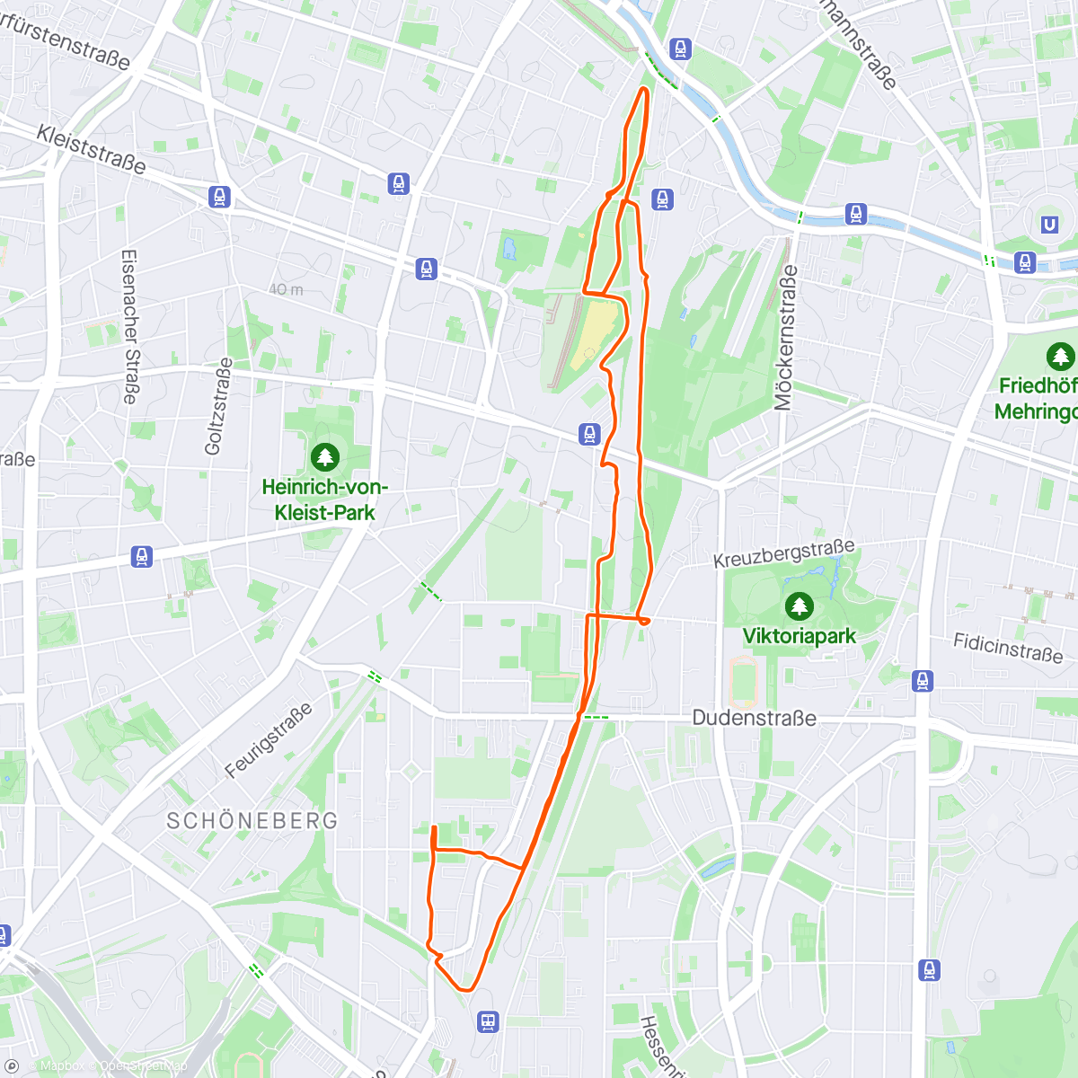Mapa de la actividad, Lauf am Morgen