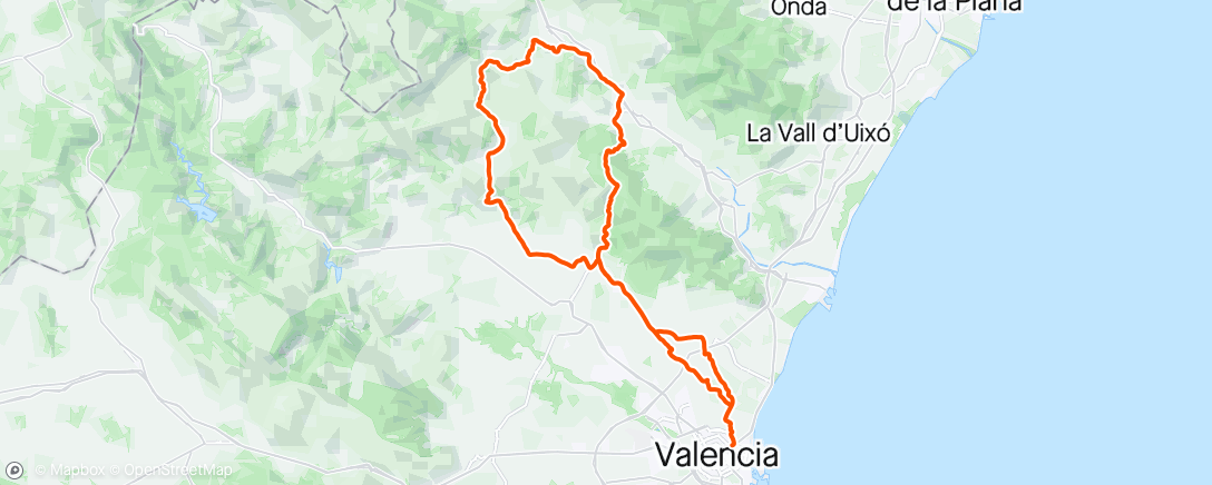 Map of the activity, Etapa Reina UPV ( Non Stop)V- Pico- Teresa- Sacañet- Alcublas - V La HertzyaD'Sfizya+ ext