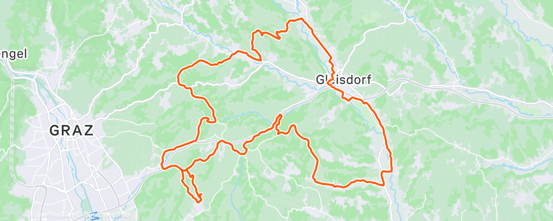 Map of the activity, Lunch Ride