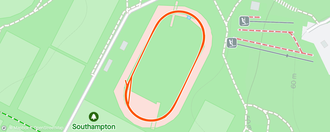 Map of the activity, Session, 8 × 400m, [3'], 4 × 100m