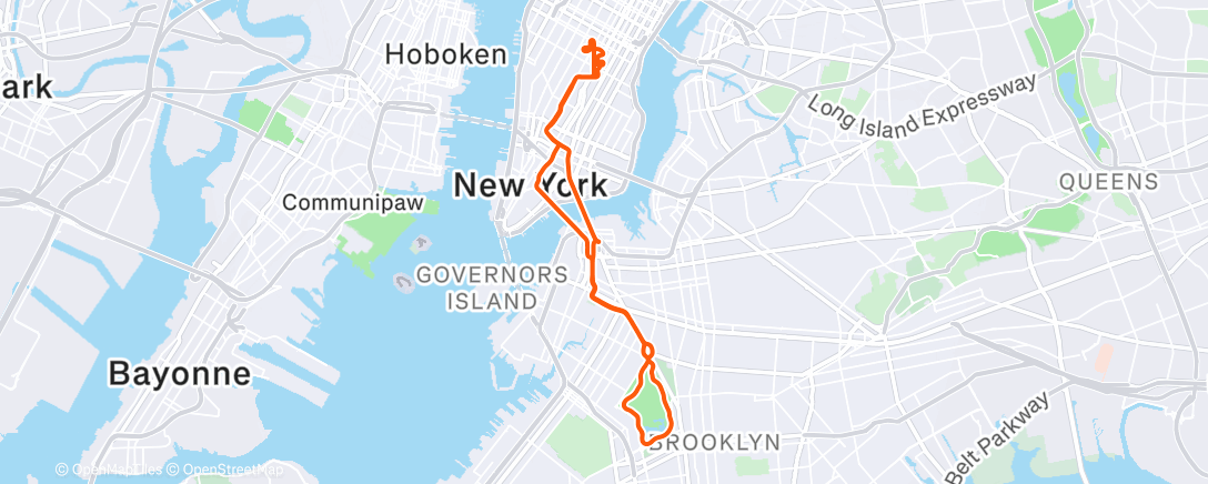 Map of the activity, Zwift - SST (Med) on Green to Screen in New York