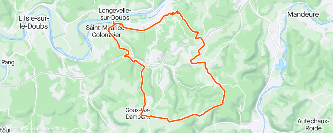 Карта физической активности (Colombier-Fontaine trajet aller-retour)