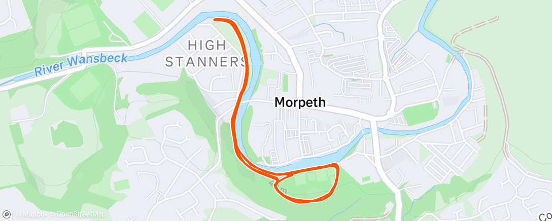 Map of the activity, Carlisle Park parkrun