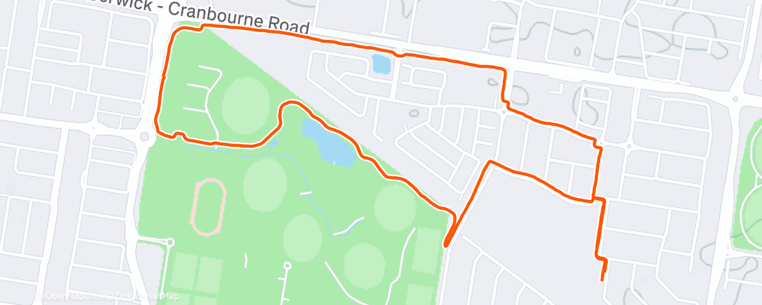 Map of the activity, Evening Walk