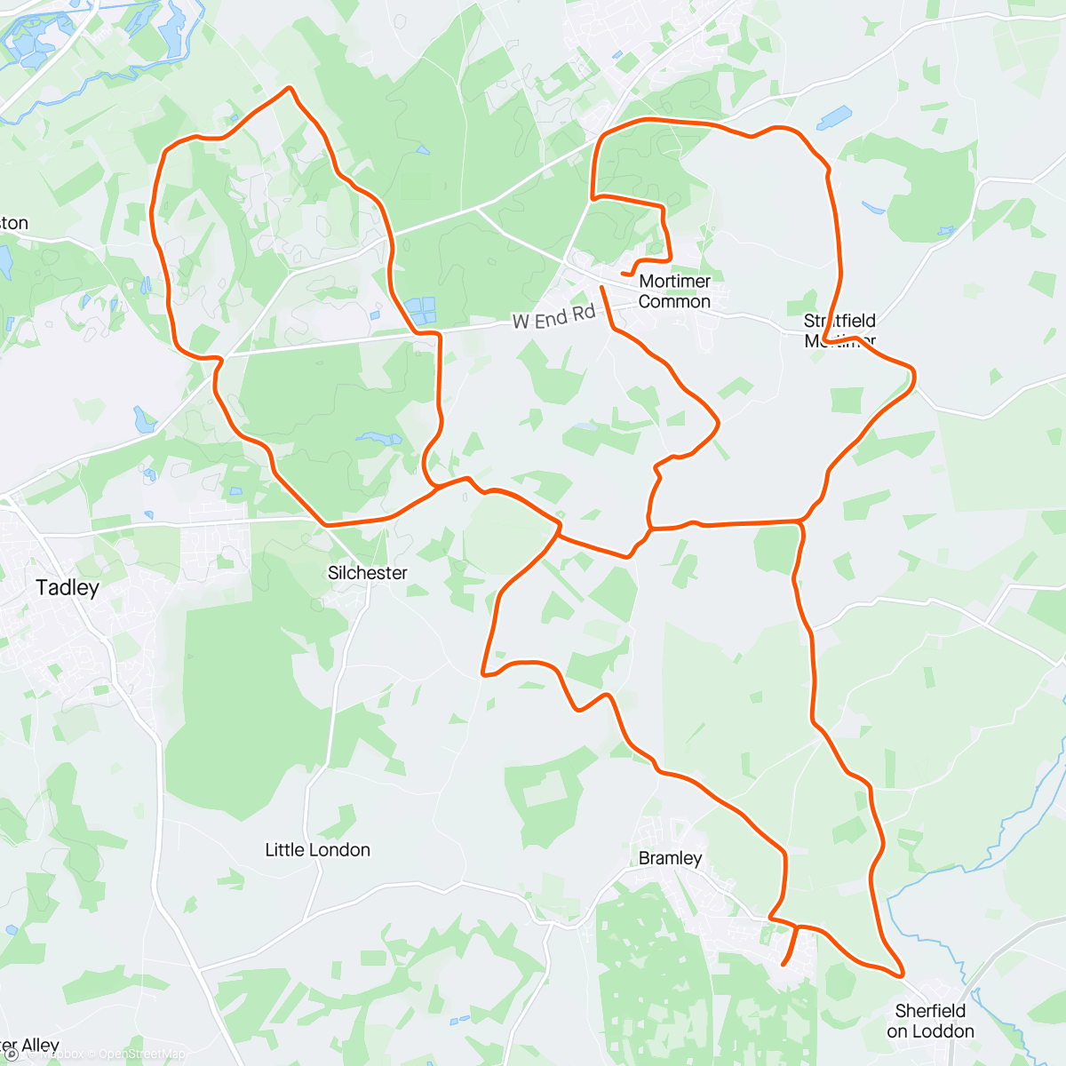 Map of the activity, Aerobic ride in the sun