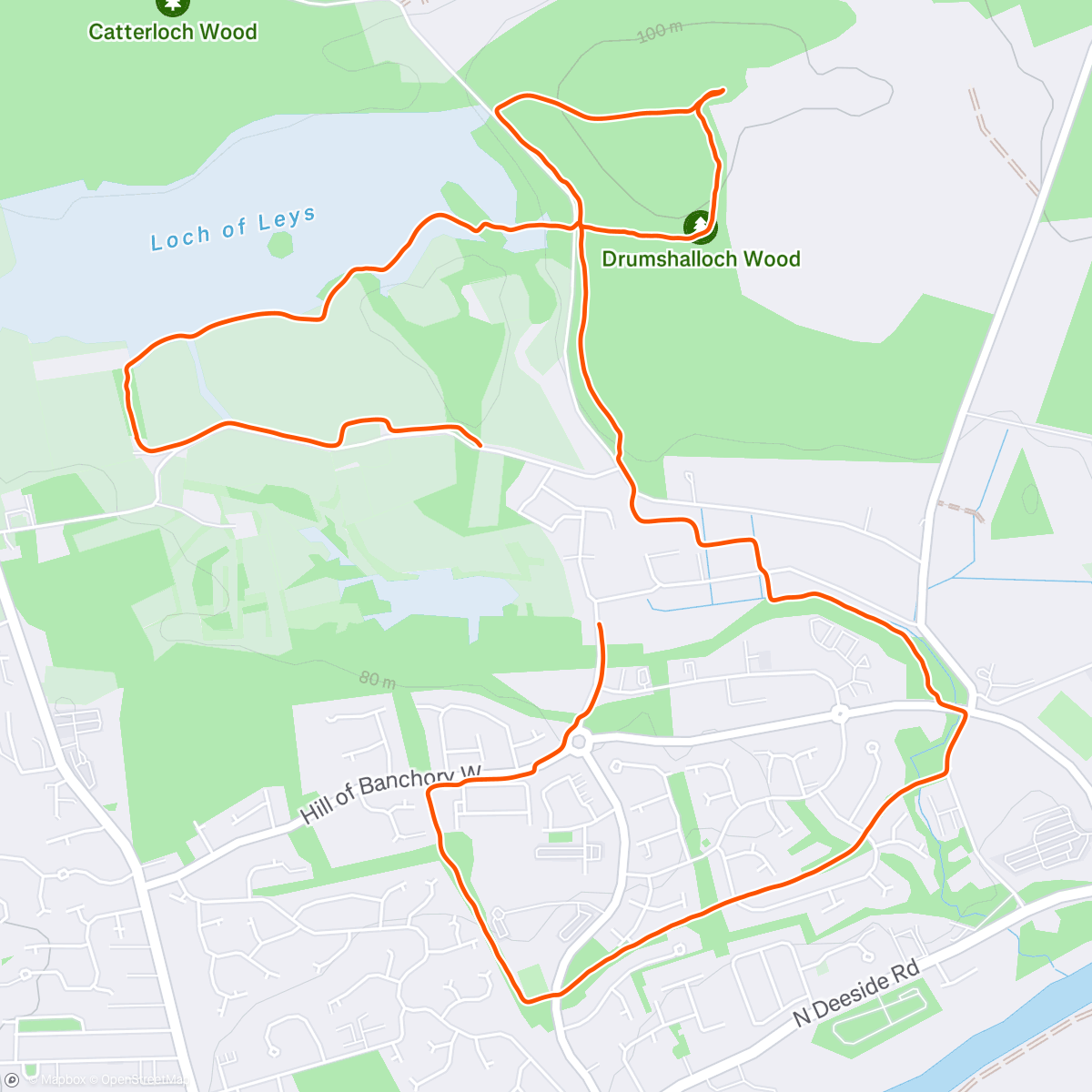 Map of the activity, Evening Mountain Bike Ride