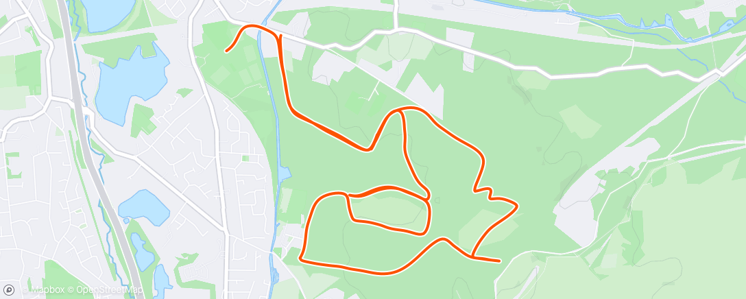 Map of the activity, Cove Joggers Frimley Lodge run