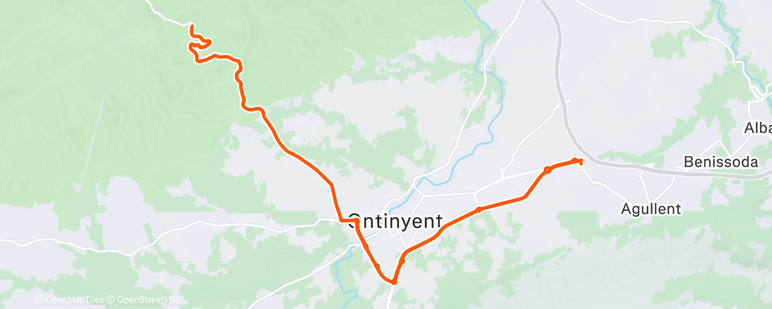 Map of the activity, Bicicleta por la tarde