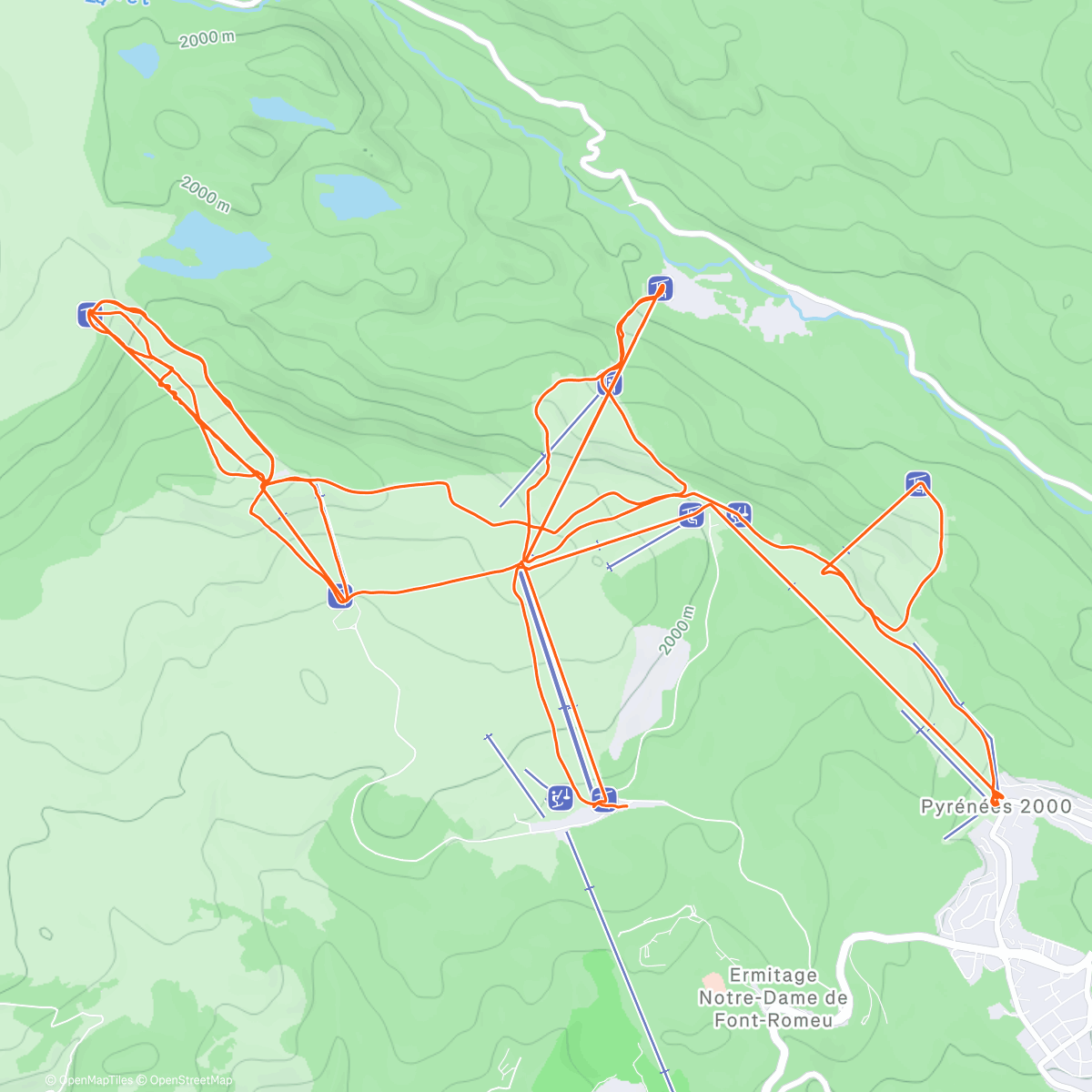 Map of the activity, Snowboard matutino