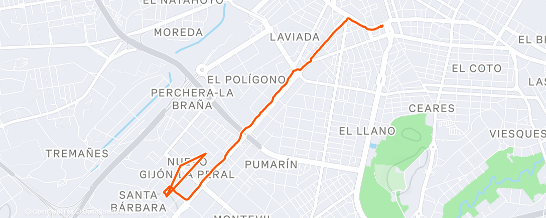 Map of the activity, Patinaje en línea nocturno