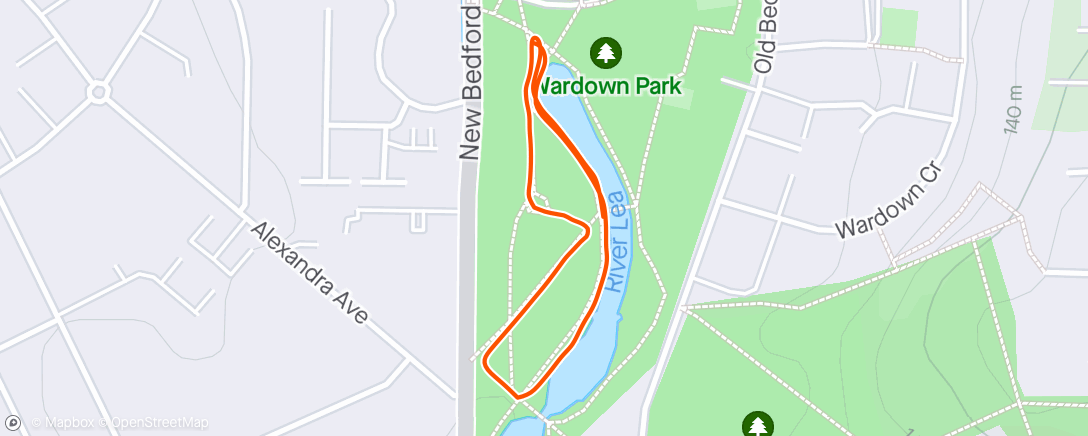 Map of the activity, Junior Parkrun with James