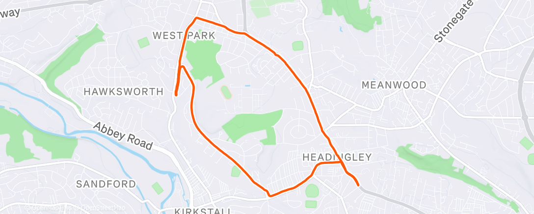 Map of the activity, Afternoon Run