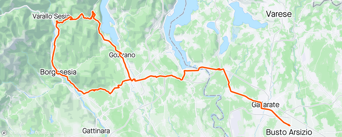 Map of the activity, Passo della colma + santuario di Boca