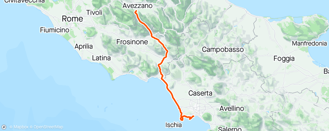 Map of the activity, Giro d'Italia: Stage 9