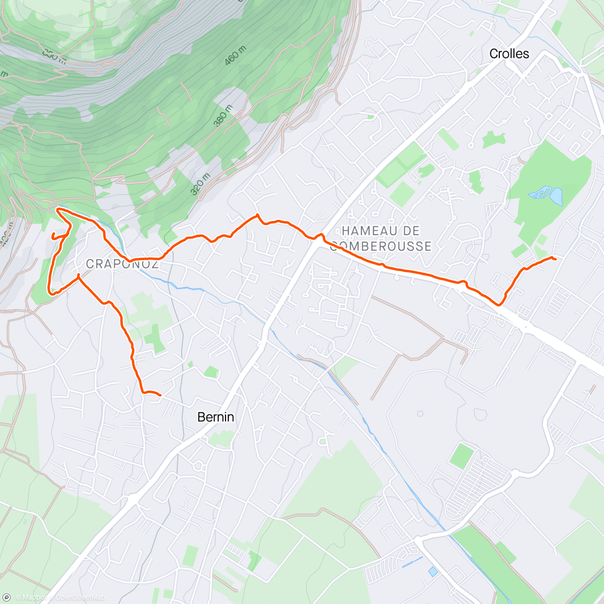 Map of the activity, Marche Bernin-Crolles