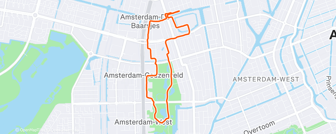 Map of the activity, Morning Run