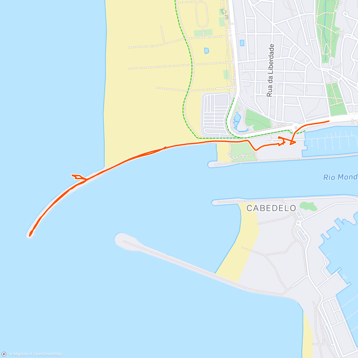 Map of the activity, Passeio vespertino