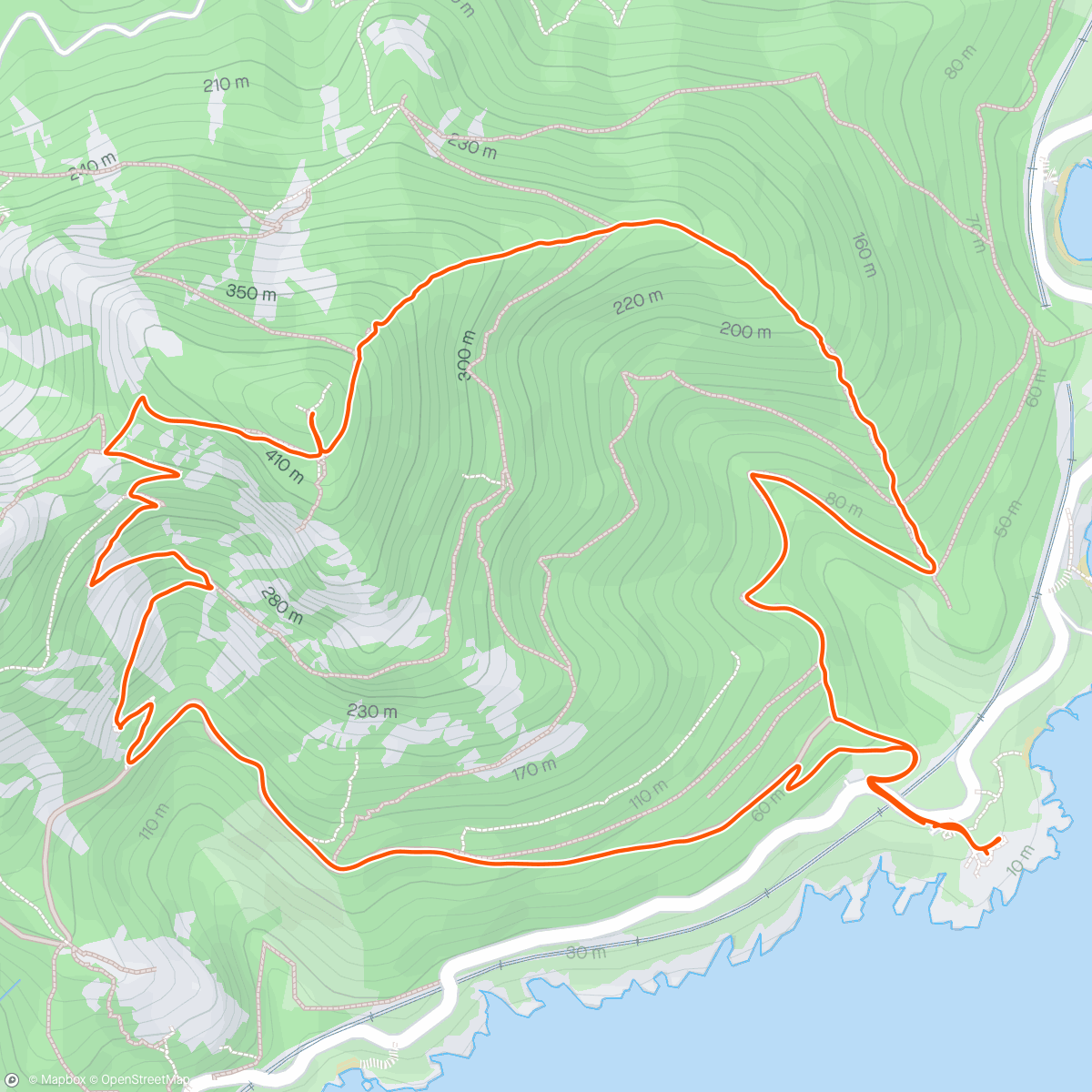Map of the activity, Cap Roux
