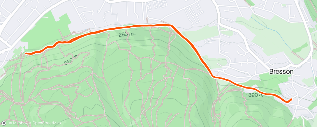 Map of the activity, Evening Trail Run