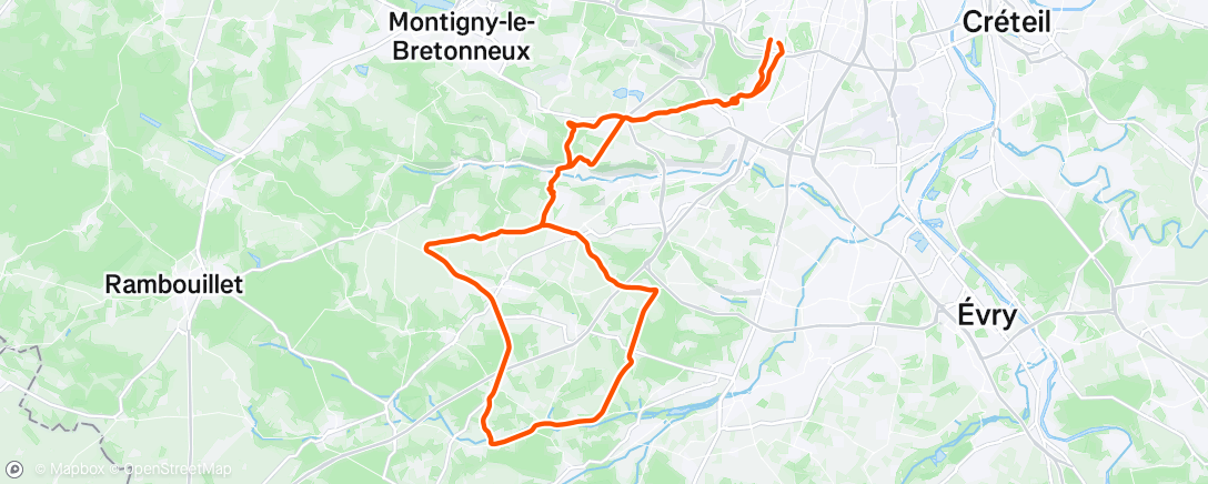 Map of the activity, Vélo dans l'après-midi