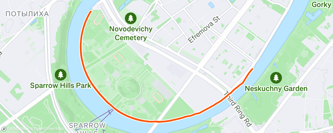 Map of the activity, Вечерний забег