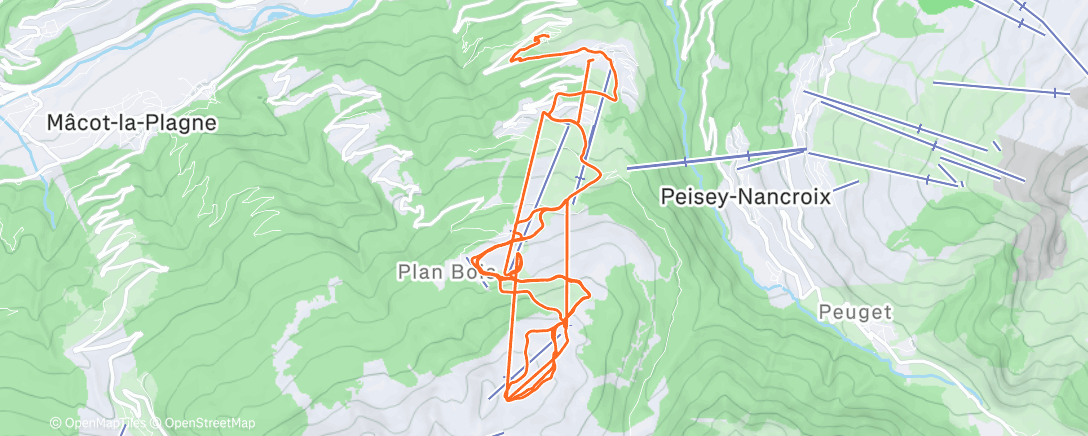 Map of the activity, Lunch Snowboard