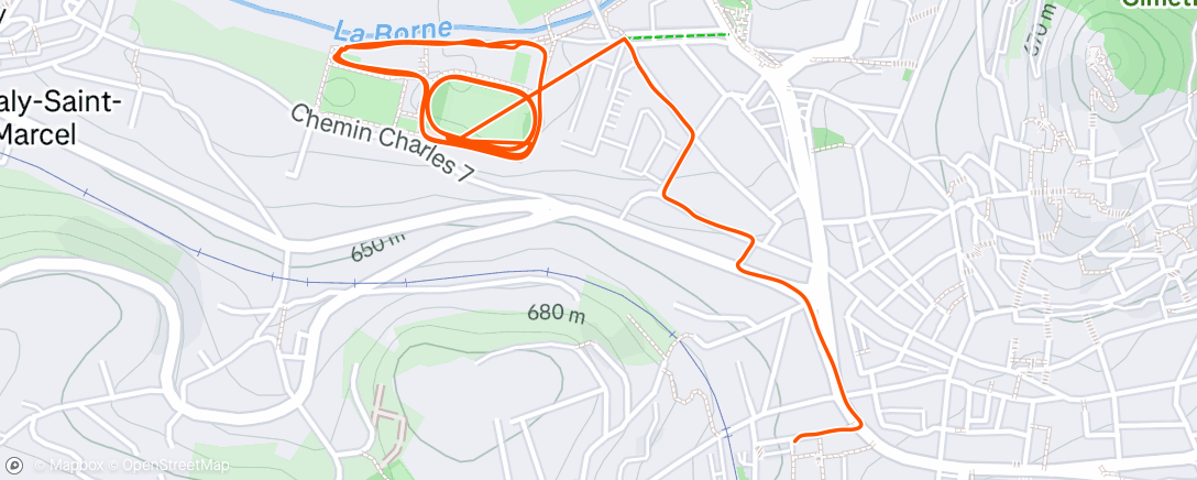 Map of the activity, 3*2' (extérieur) R1'15