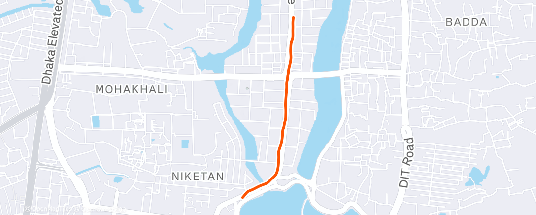 Map of the activity, Morning Run