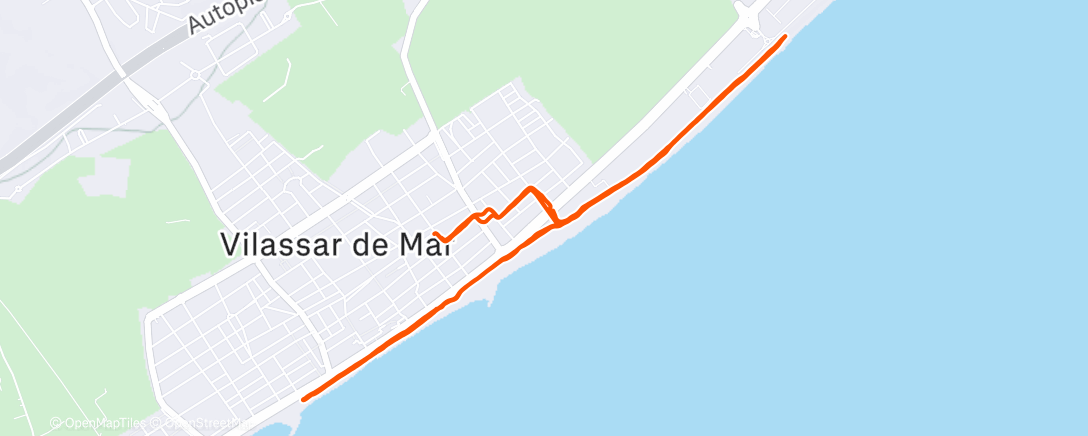 Map of the activity, Evening Run