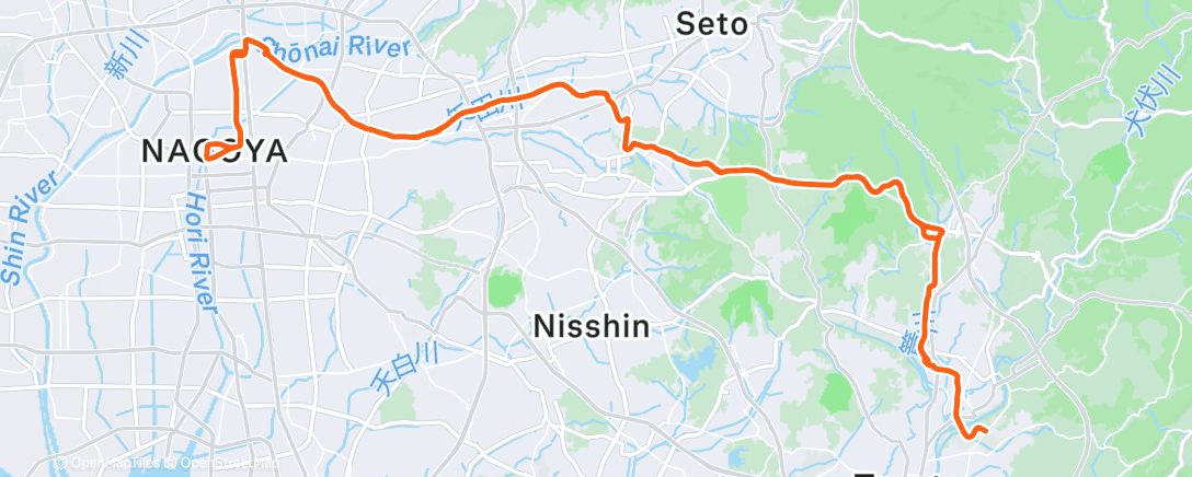 Map of the activity, 名古屋ライド