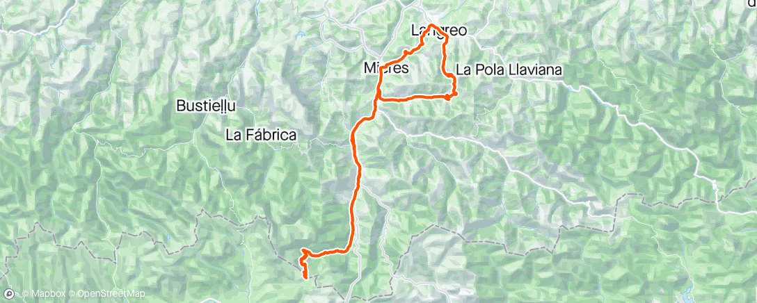 Map of the activity, Cicloturista La Cubilla