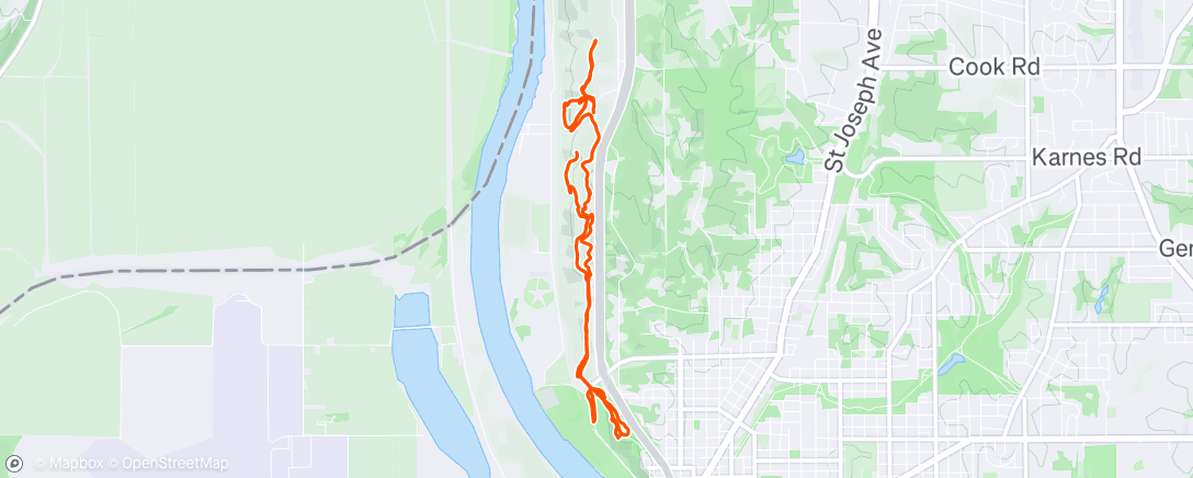 Map of the activity, Lunch Ride