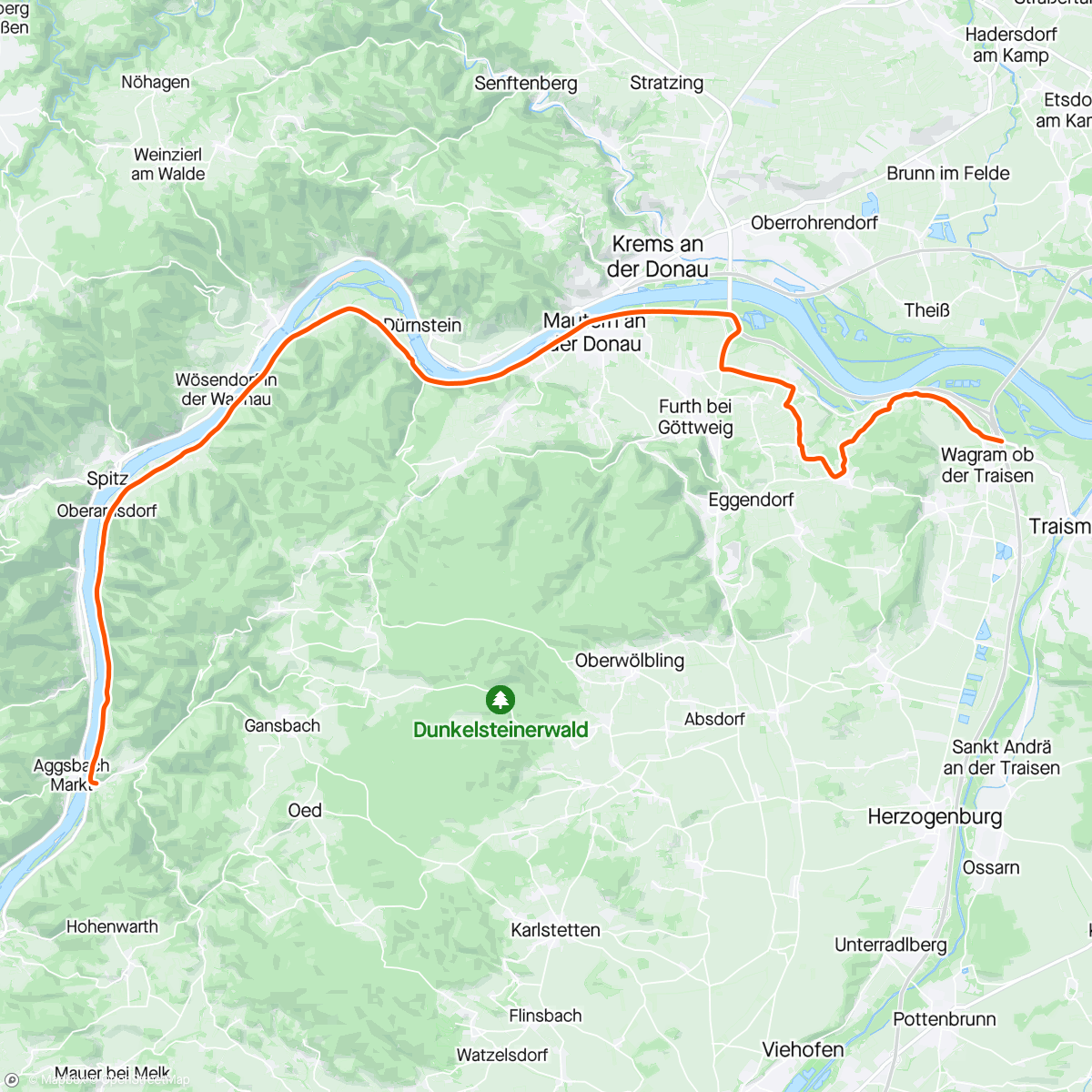 Карта физической активности (ROUVY - Challenge St. Polten | Austria 40 km)