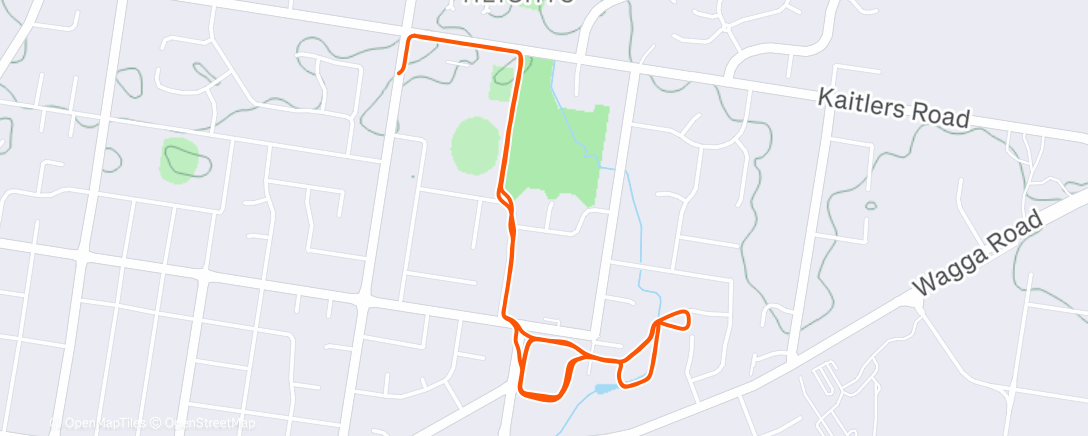 Map of the activity, Evening Run