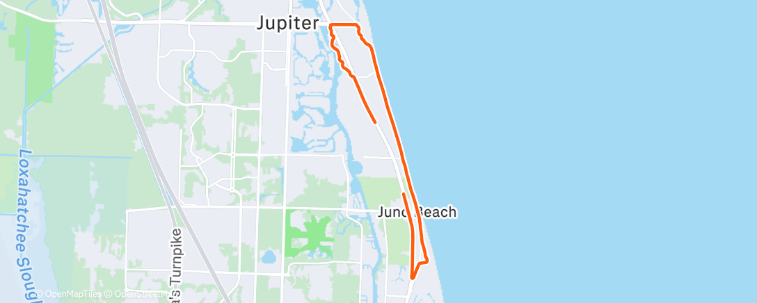 Map of the activity, Afternoon Run