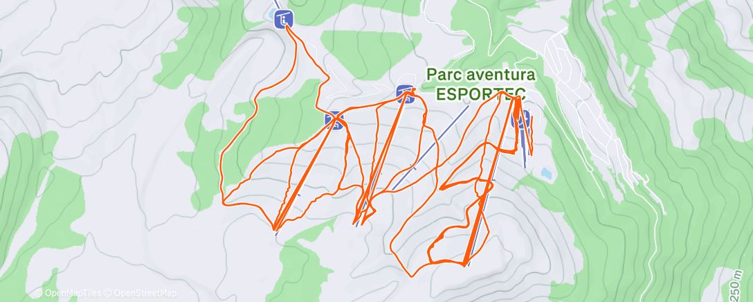 Map of the activity, Esquí alpino matutino